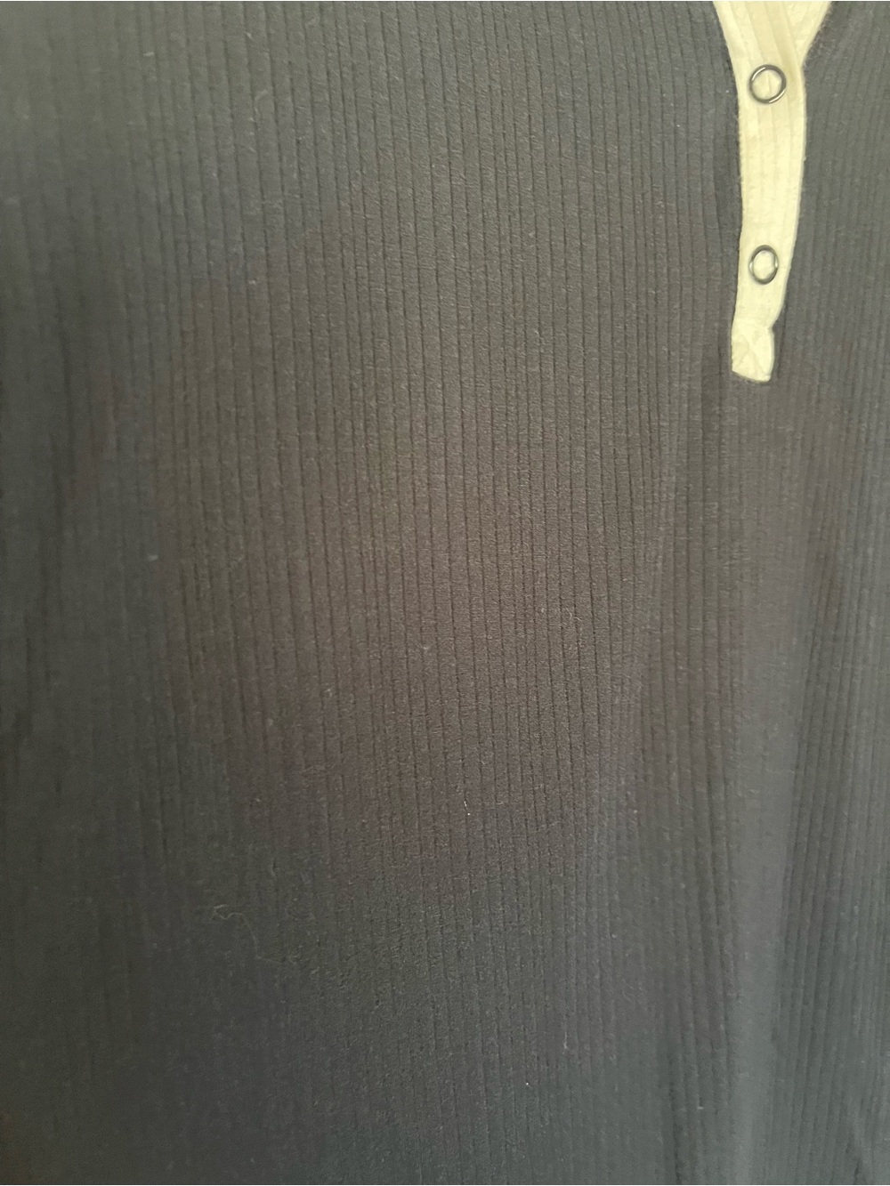 RARE Negative Underwear Whipped Long-Sleeve Henley Navy with White Trim Sheer XL - Picture 3 of 6
